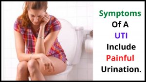 Symptoms of a UTI include painful urination.